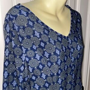 EUC Roz & Ali Petite Medium 3/4 sleeve blouse